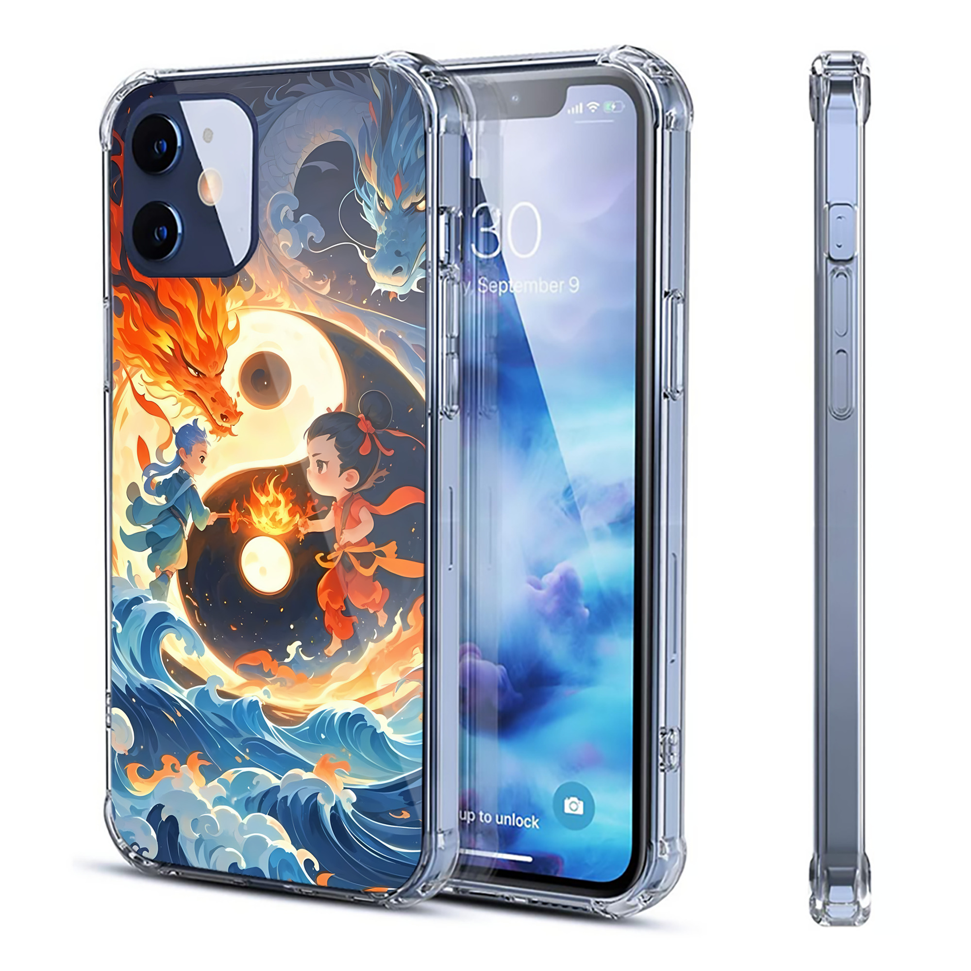 （画像用） Ne Zha 2 ナタ 魔童の大暴れ 【iPhone 12シリーズ対応】透明スマホケース（クリアソフトケース）